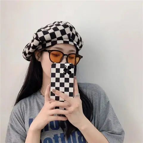 cozy plaid berets