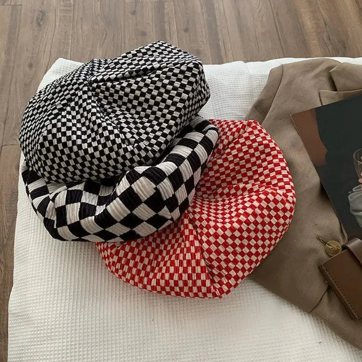 cozy plaid berets