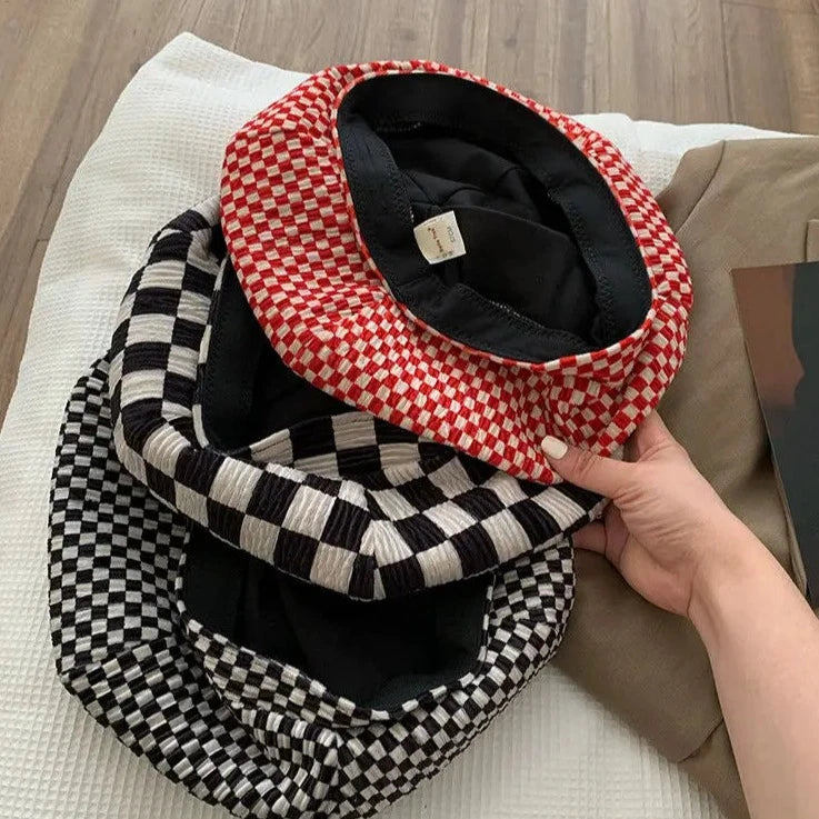 cozy plaid berets