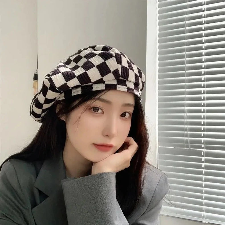 cozy plaid berets