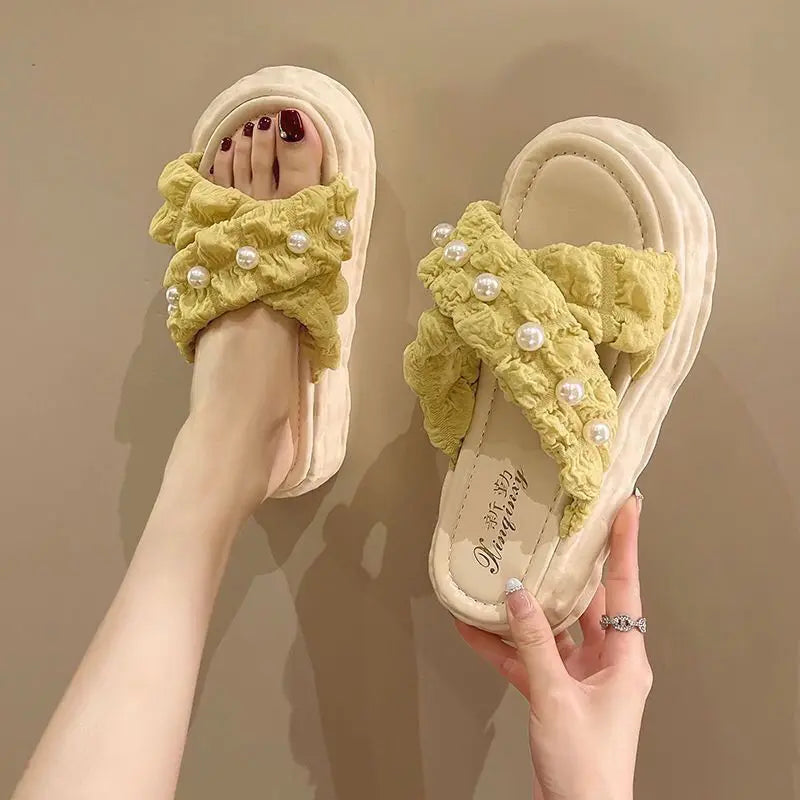 thick slides jewelry slippers