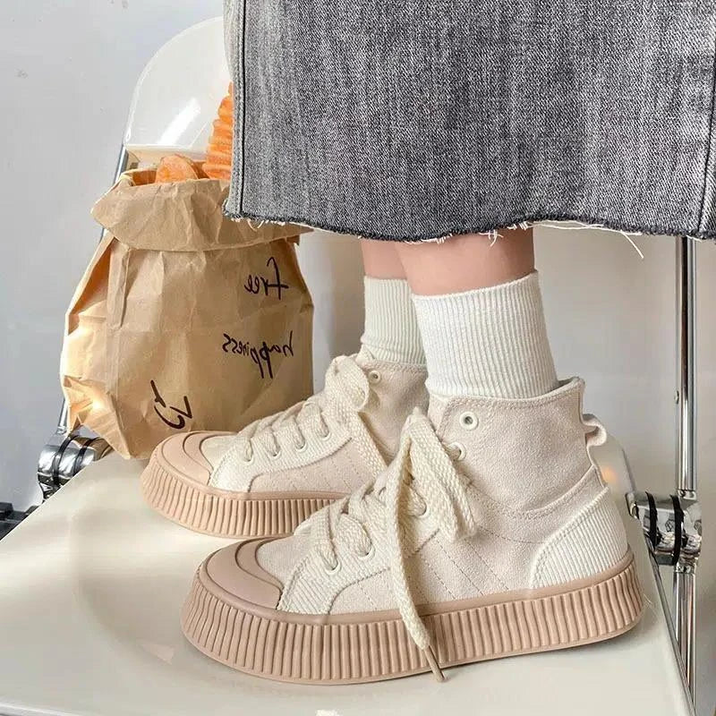 white canvas sneakers