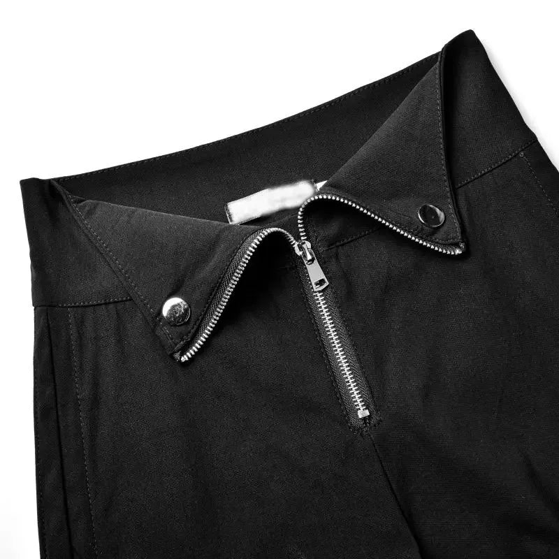 shirring zipper fly shorts