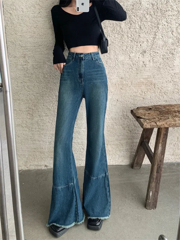 vintage tassel blue jeans