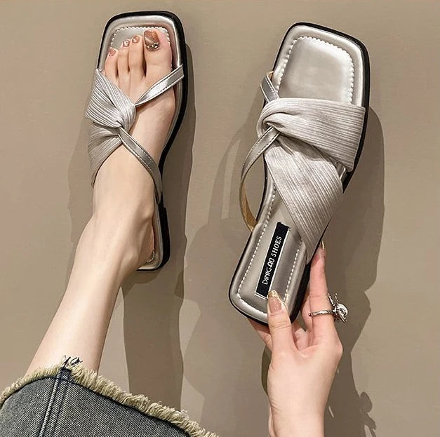 open toe slippers