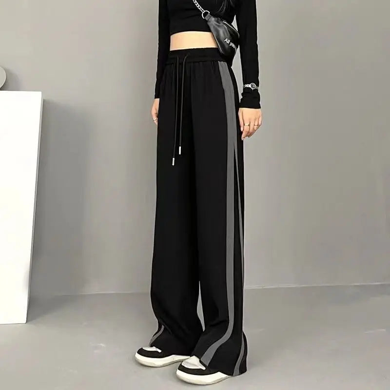 black patchwork sweatpants