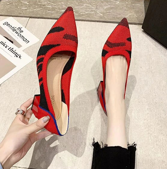 mesh pointed toe vulcanized shoes