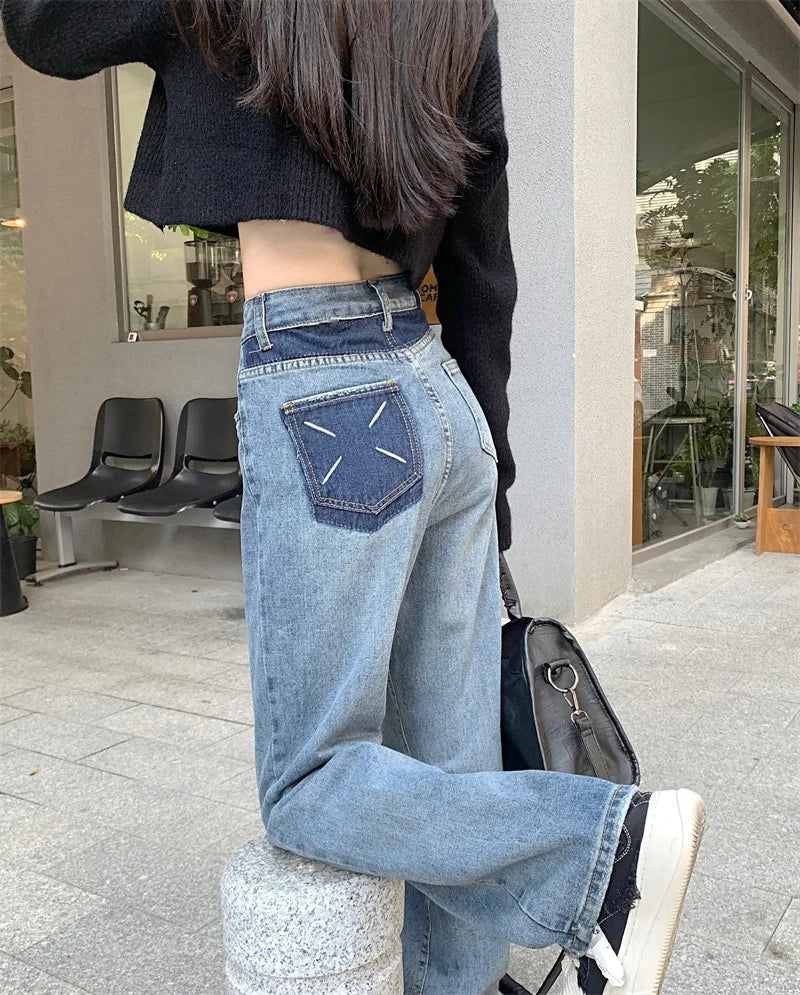 classic straight wide leg jeans