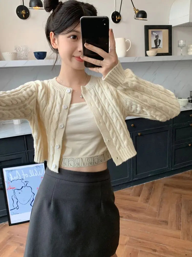 knitted cropped cardigans