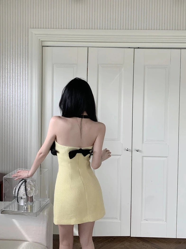 backless tweed dresses