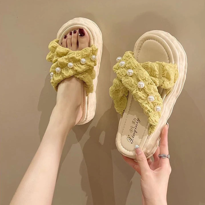 thick slides jewelry slippers