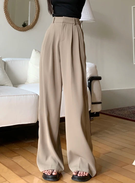 high waist loose fit wide leg pants