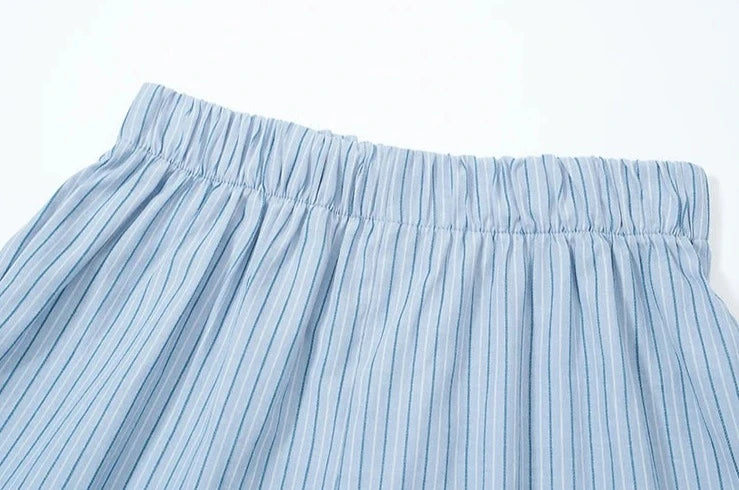 summer striped slim shirts & pants