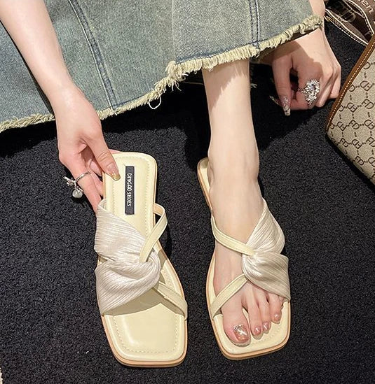 open toe slippers