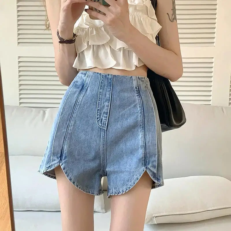 high waist denim shorts