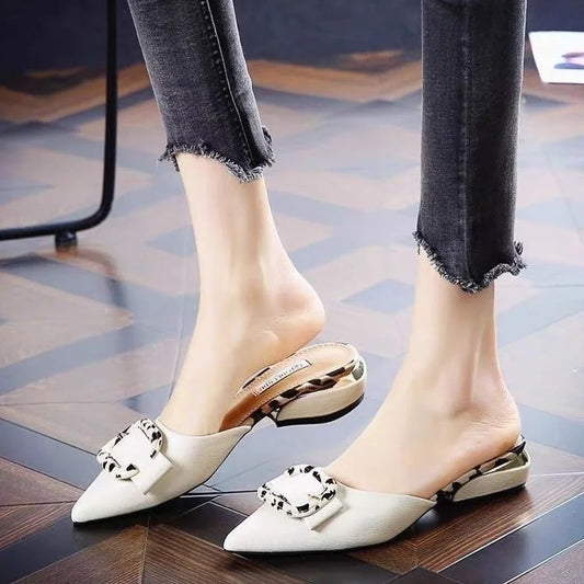 elegant medium heel slippers