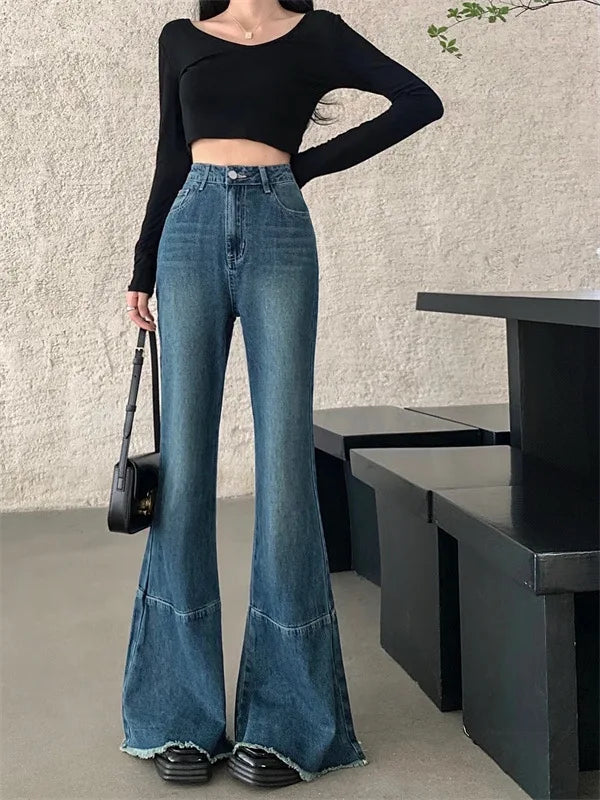 vintage tassel blue jeans