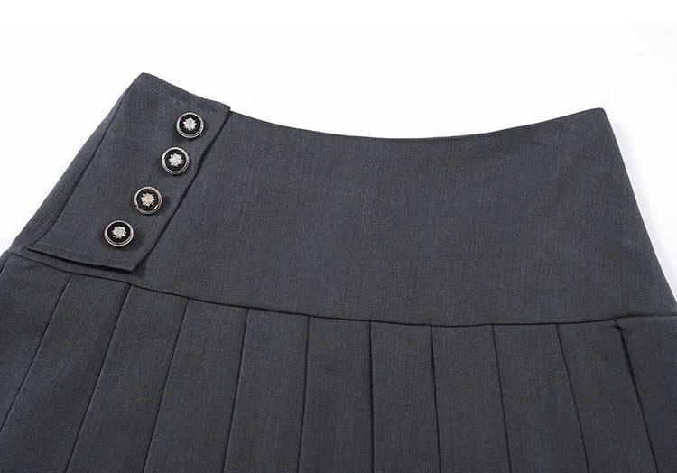 casual vest tops + pleated skirt sets