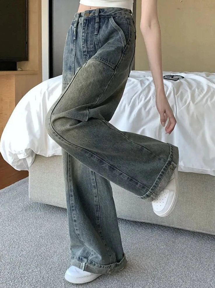 mopping loose fit jeans