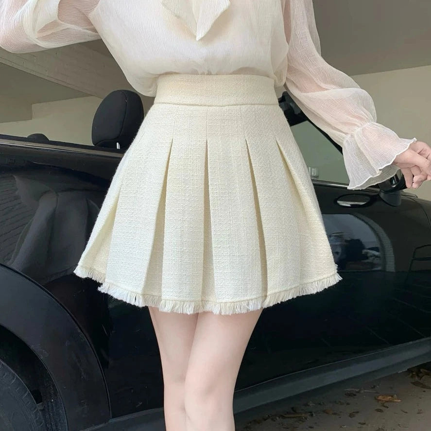 high quality french style short jacket coat + pleated skirt suits