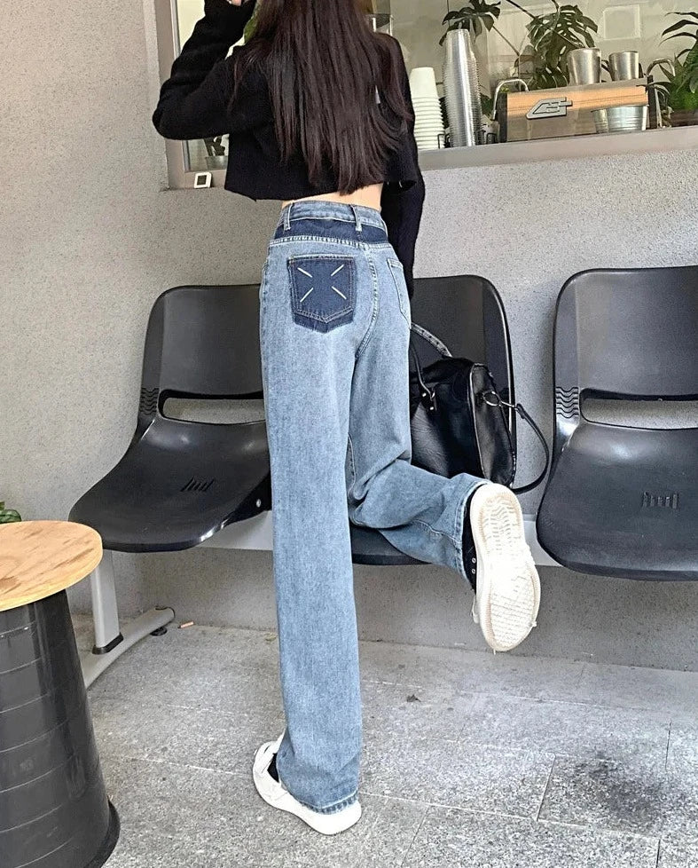 classic straight wide leg jeans