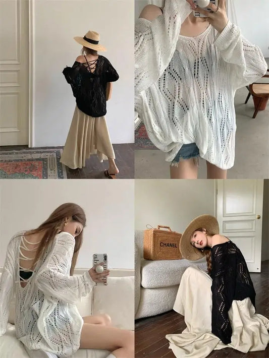 loose-fitting backless pullovers