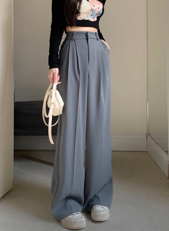 high waist loose fit wide leg pants