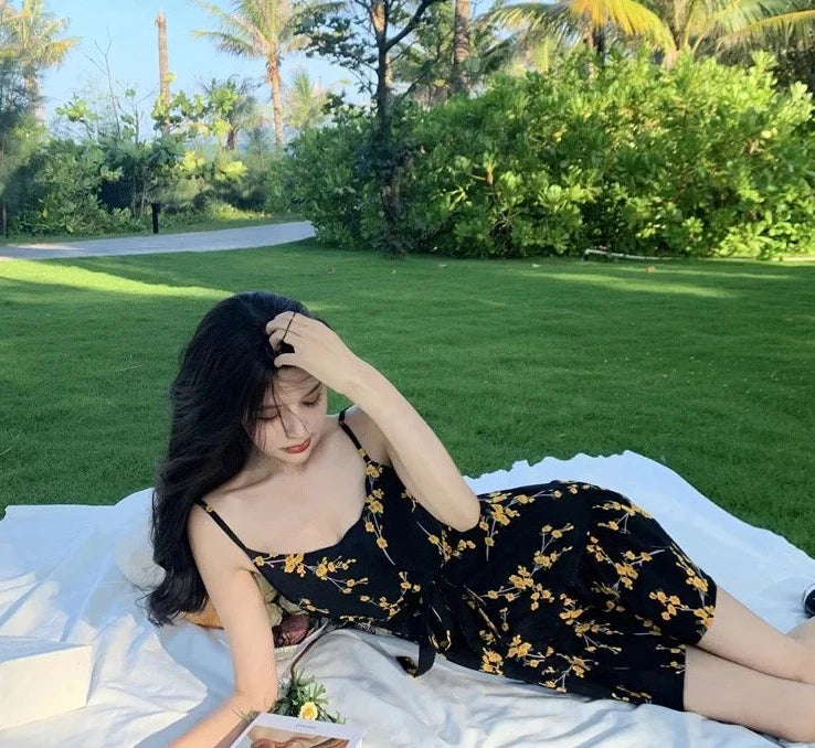 black floral dress