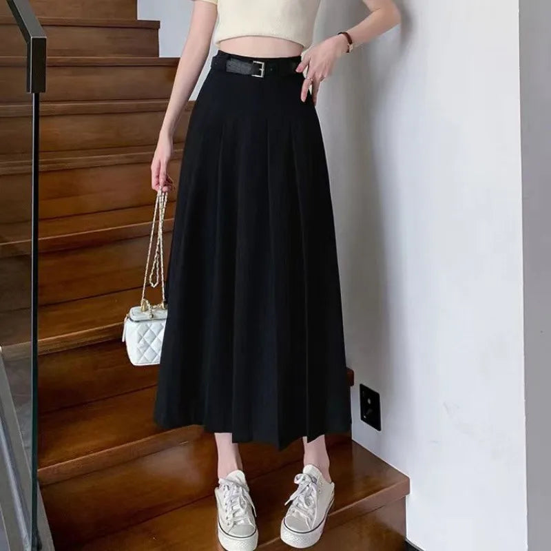 midi design fold skirts