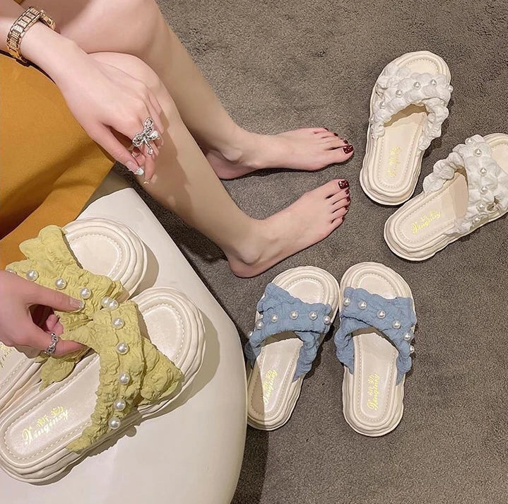 thick slides jewelry slippers