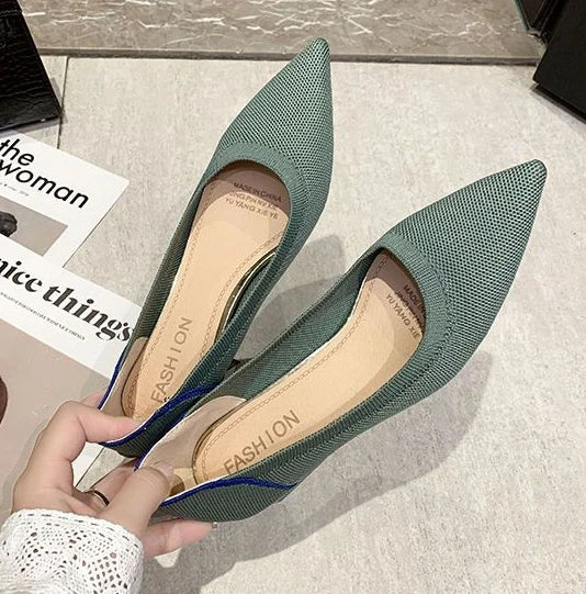 mesh pointed toe vulcanized shoes