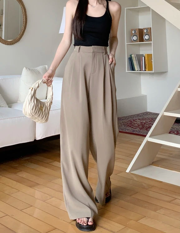 high waist loose fit wide leg pants