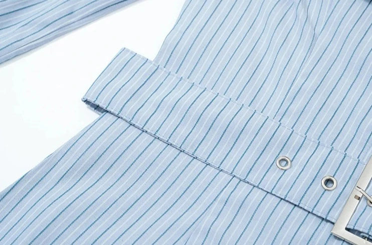 summer striped slim shirts & pants