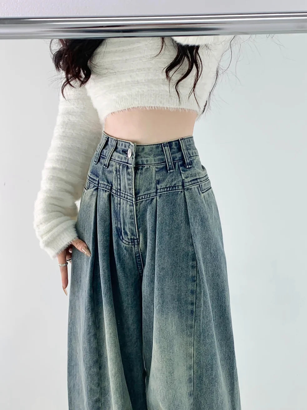 retro wide leg jeans