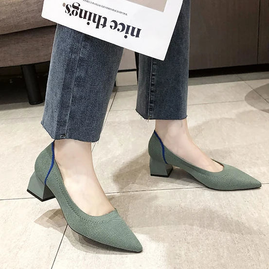 mesh pointed toe vulcanized shoes