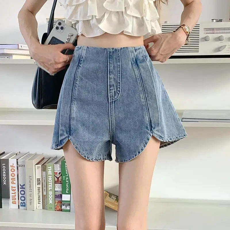 high waist denim shorts