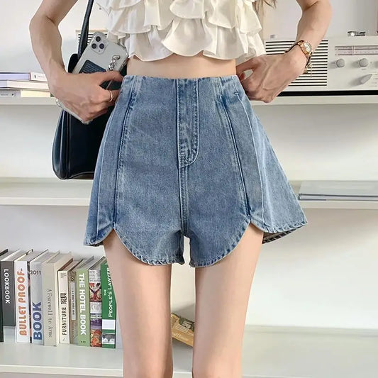 high waist denim shorts