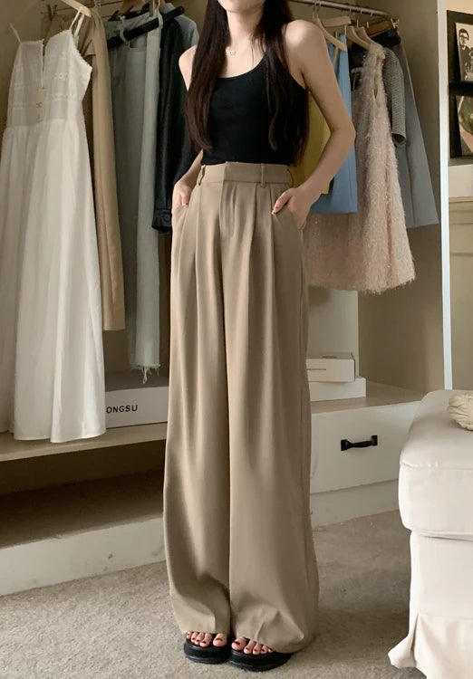 high waist loose fit wide leg pants