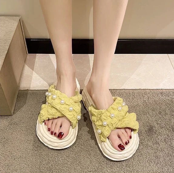 thick slides jewelry slippers