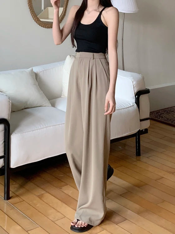 high waist loose fit wide leg pants