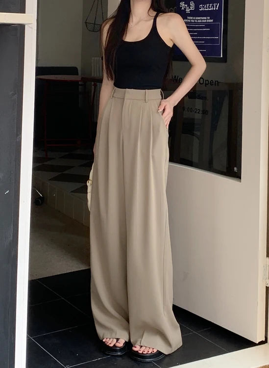 high waist loose fit wide leg pants