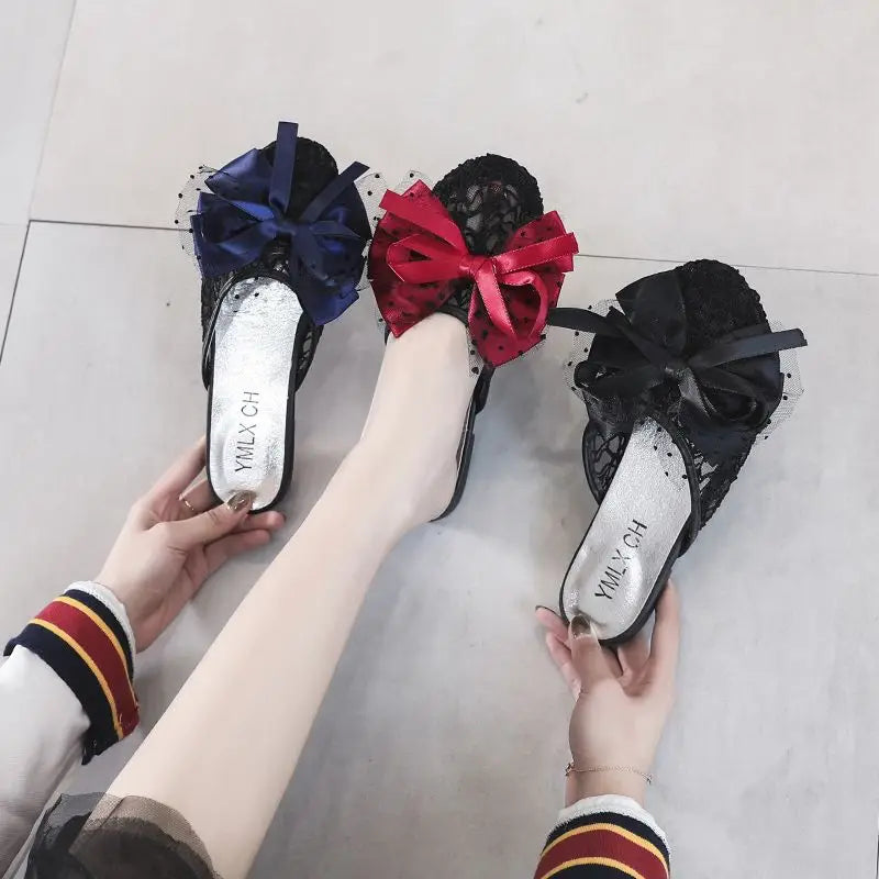 butterfly-knot slippers