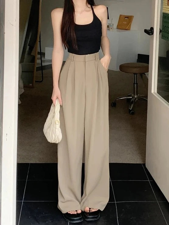 high waist loose fit wide leg pants