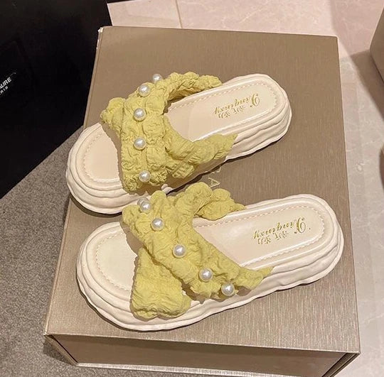 thick slides jewelry slippers