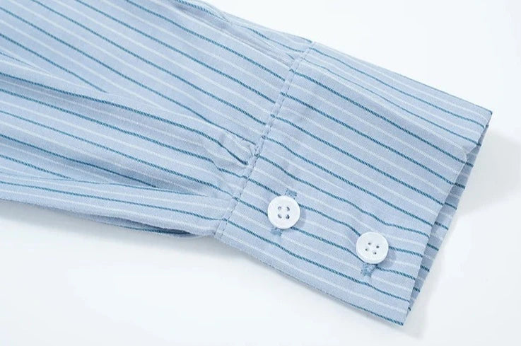 summer striped slim shirts & pants