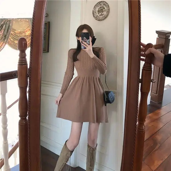 knitting long sleeve mini dresses