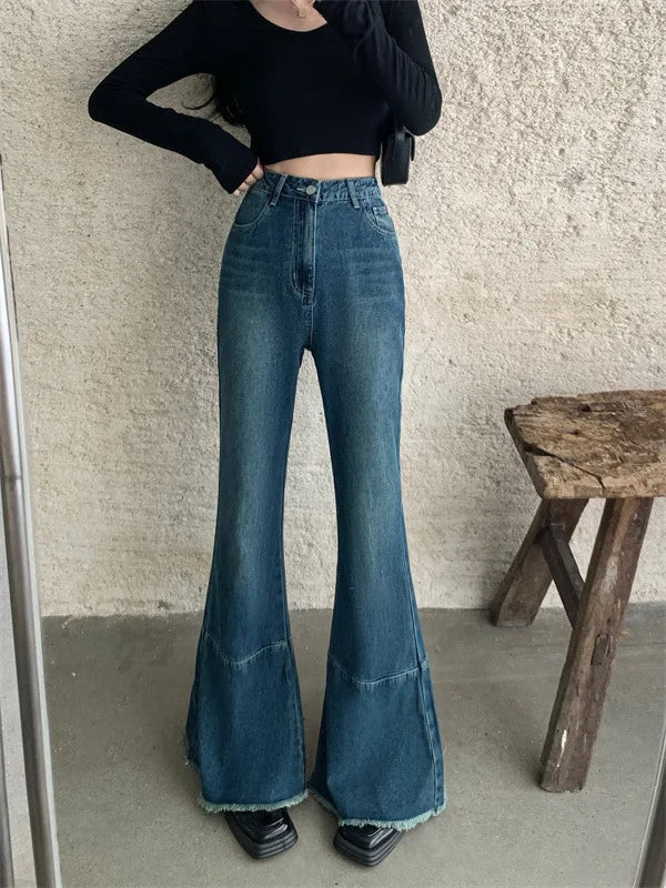 vintage tassel blue jeans