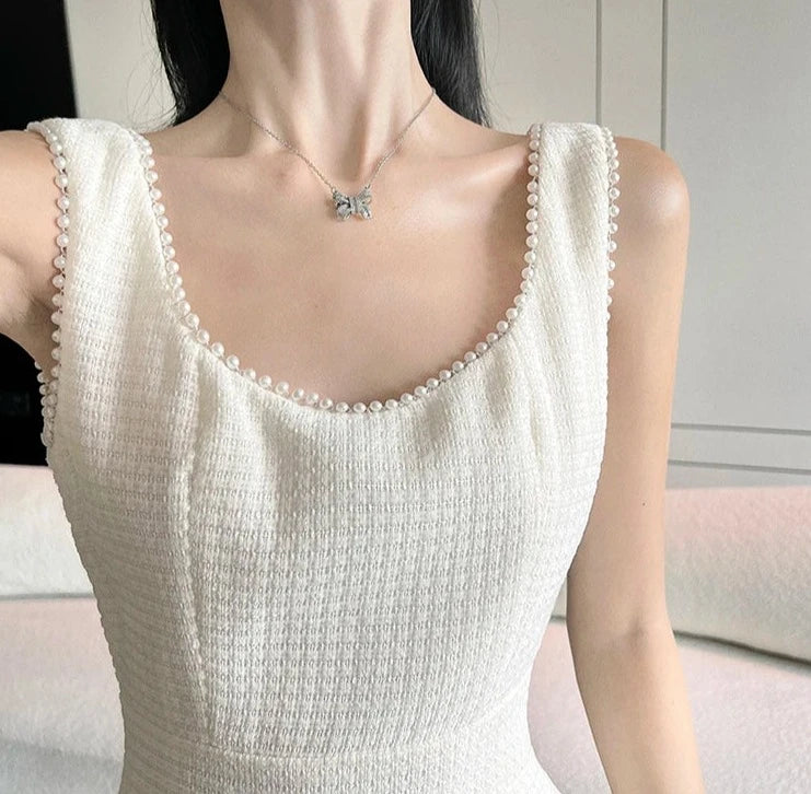 pearl beading slim bodycon mini dresses