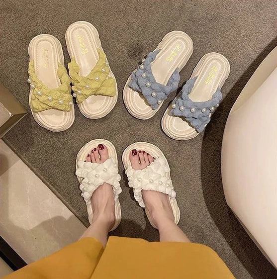 thick slides jewelry slippers