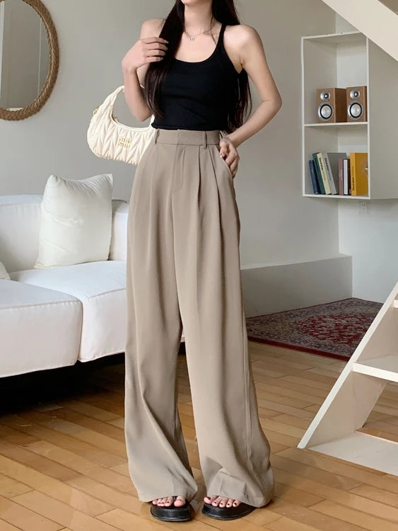 high waist loose fit wide leg pants